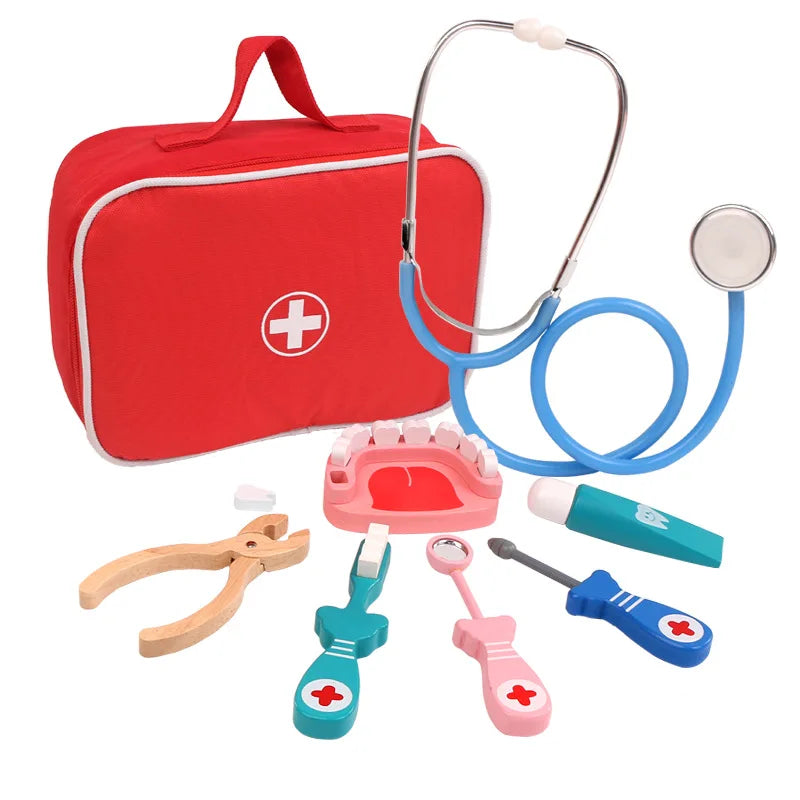 Wooden Pretend Play Doctor Set – Educational Medical Kit for Kids (3yrs +)