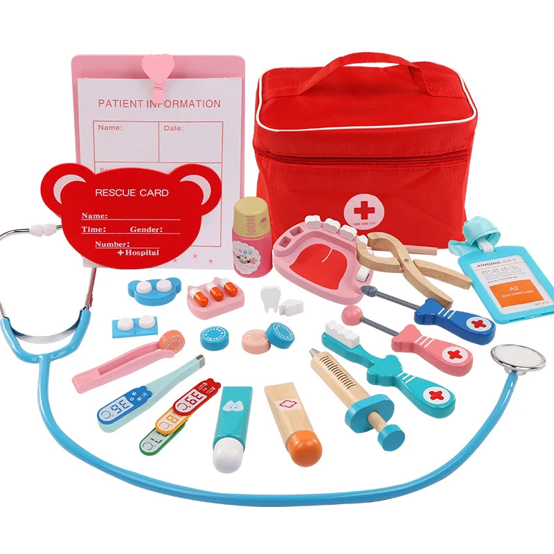 Wooden Pretend Play Doctor Set – Educational Medical Kit for Kids (3yrs +)