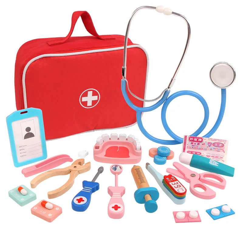 Wooden Pretend Play Doctor Set – Educational Medical Kit for Kids (3yrs +)