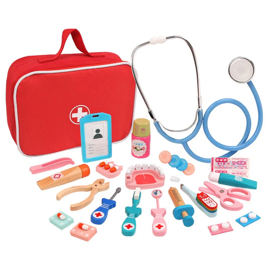 Wooden Pretend Play Doctor Set – Educational Medical Kit for Kids (3yrs +)