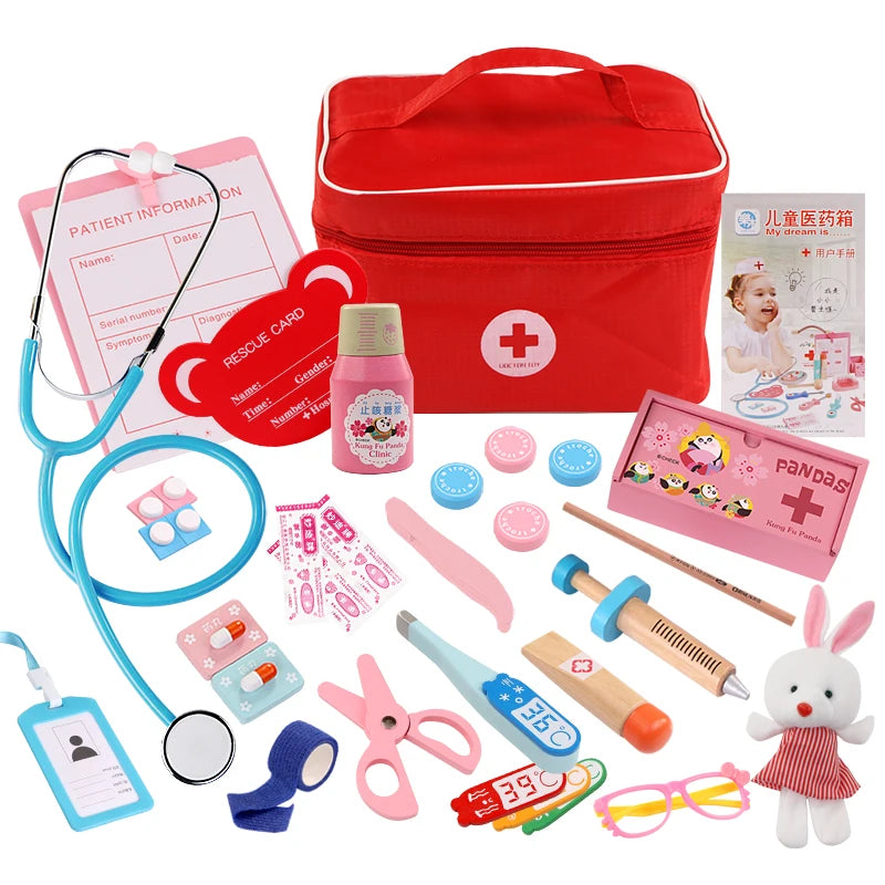 Wooden Pretend Play Doctor Set – Educational Medical Kit for Kids (3yrs +)