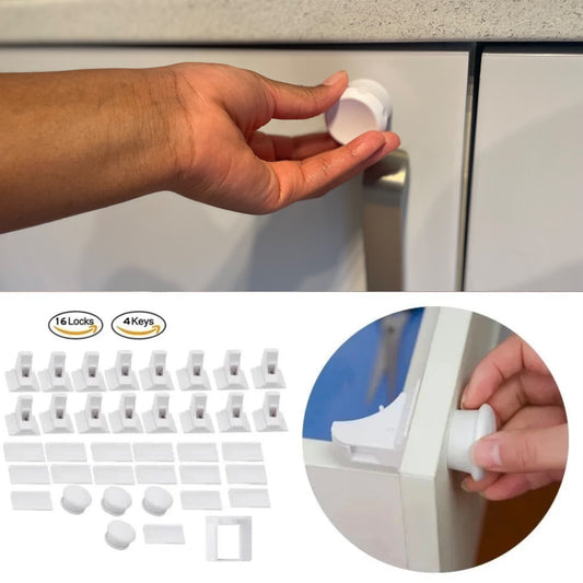 Baby Safety Magnetic Locks – Invisible Childproof Drawer & Cabinet Locks