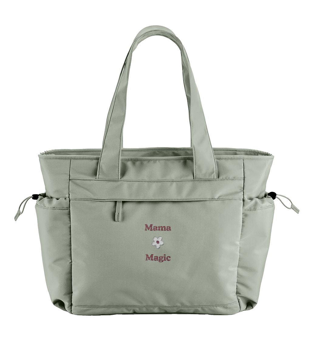 Mama Magic oversized embroidered tote bag – TamieTots UK

Cotton carryall for mums with compartments and soft straps

Stylish, functional mum tote with subtle embroidery detail