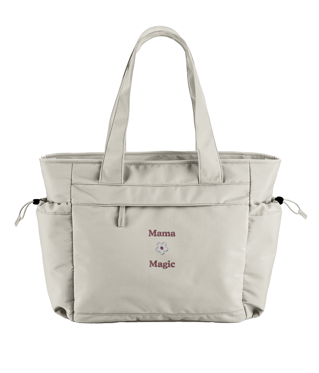 Mama Magic oversized embroidered tote bag – TamieTots UK

Cotton carryall for mums with compartments and soft straps

Stylish, functional mum tote with subtle embroidery detail