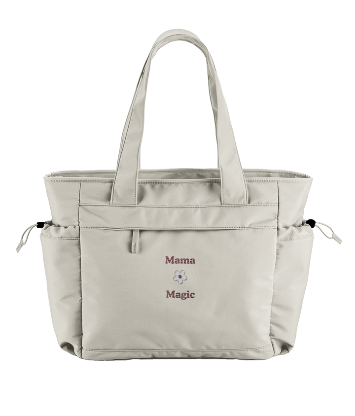Mama Magic oversized embroidered tote bag – TamieTots UK

Cotton carryall for mums with compartments and soft straps

Stylish, functional mum tote with subtle embroidery detail