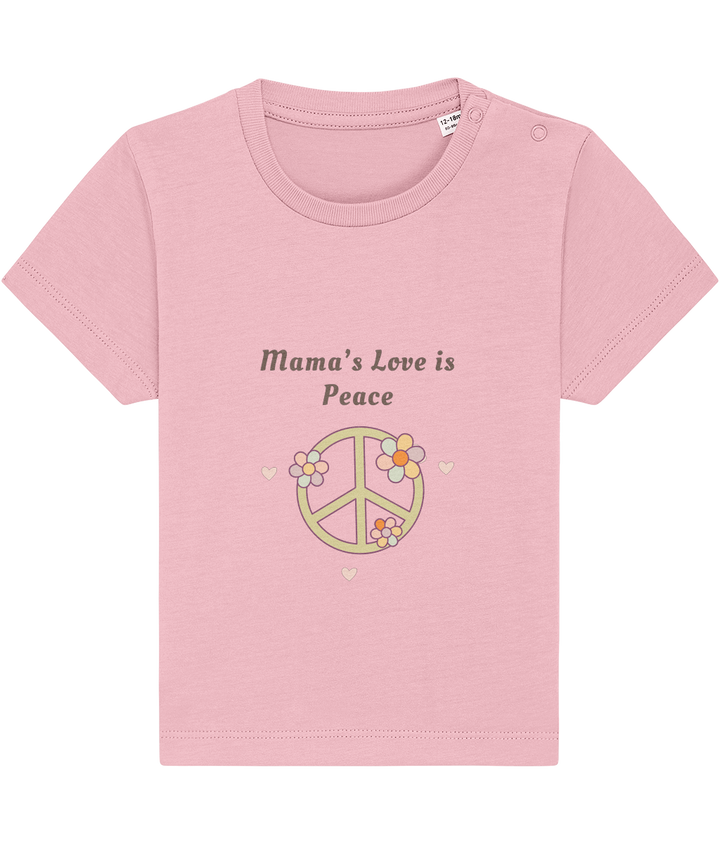 Mama’s Love is Peace organic baby bodysuit by TamieTots

Soft slogan babywear in breathable cotton – unisex fit

Emotional baby gift – printed bodysuit for newborns made in the UK