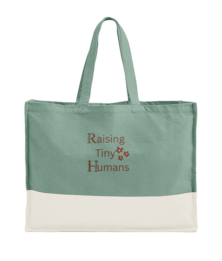 Raising Tiny Humans organic cotton tote bag – TamieTots UK

Reusable shopper with contrast handles and mama-approved message

TamieTots exclusive tote bag for mums – eco-friendly and spacious
