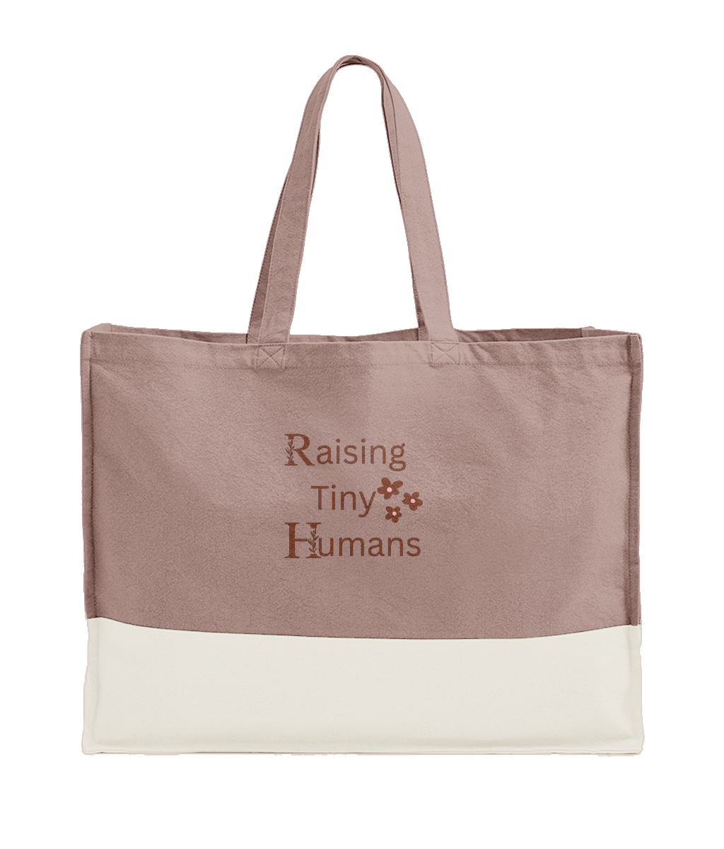 Raising Tiny Humans organic cotton tote bag – TamieTots UK

Reusable shopper with contrast handles and mama-approved message

TamieTots exclusive tote bag for mums – eco-friendly and spacious
