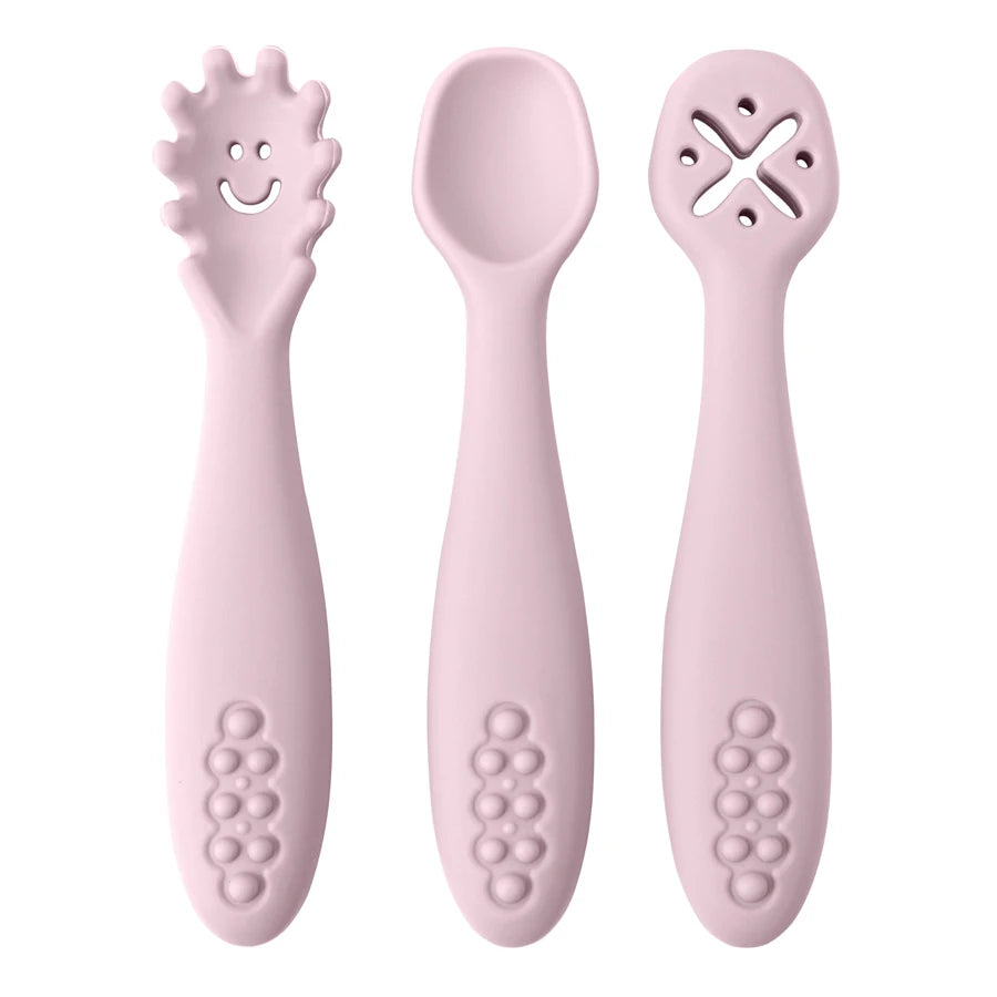 3-Piece Silicone Baby Utensils Set