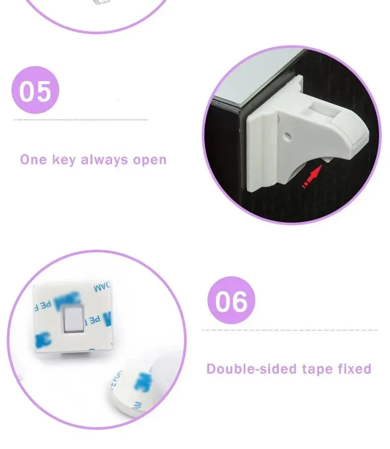 Baby Safety Magnetic Locks – Invisible Childproof Drawer & Cabinet Locks