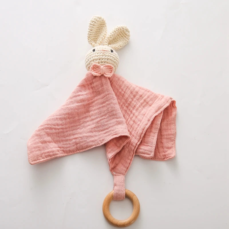 Baby Teether - Crochet Rattle & Wooden Teething Ring