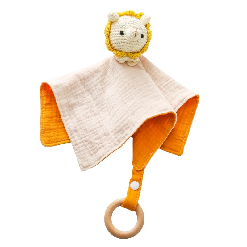 Baby Teether - Crochet Rattle & Wooden Teething Ring