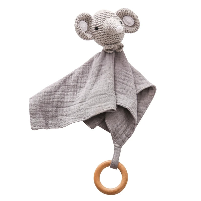 Baby Teether - Crochet Rattle & Wooden Teething Ring