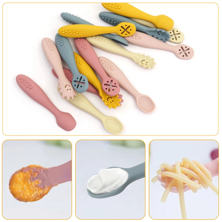 3-Piece Silicone Baby Utensils Set