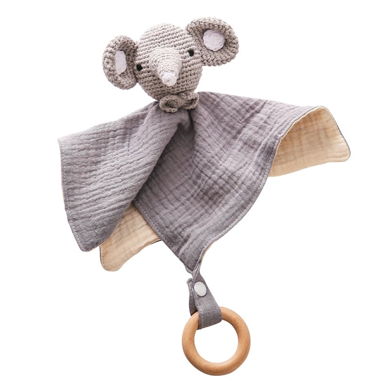 Baby Teether - Crochet Rattle & Wooden Teething Ring