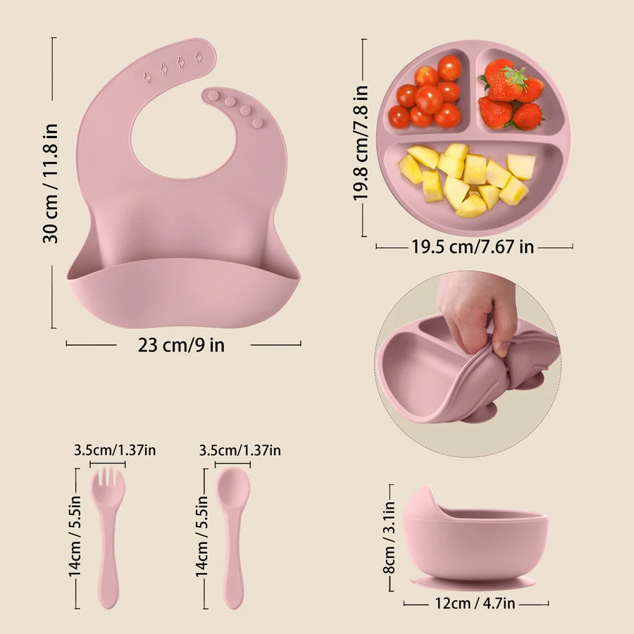 5-Piece Baby Silicone Feeding Set