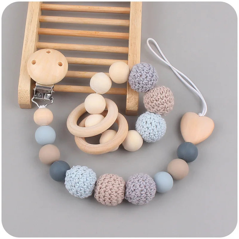 Baby Pacifier Clip & Teething Bracelet