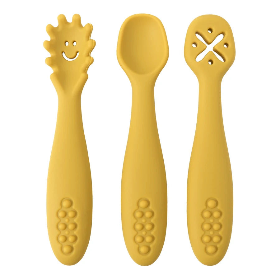 3-Piece Silicone Baby Utensils Set