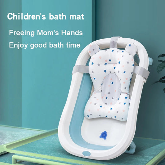 Portable Infant Bath Tub Pad – Non-Slip Air Cushion for Newborn Safety & Comfort