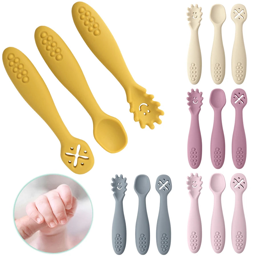 3-Piece Silicone Baby Utensils Set