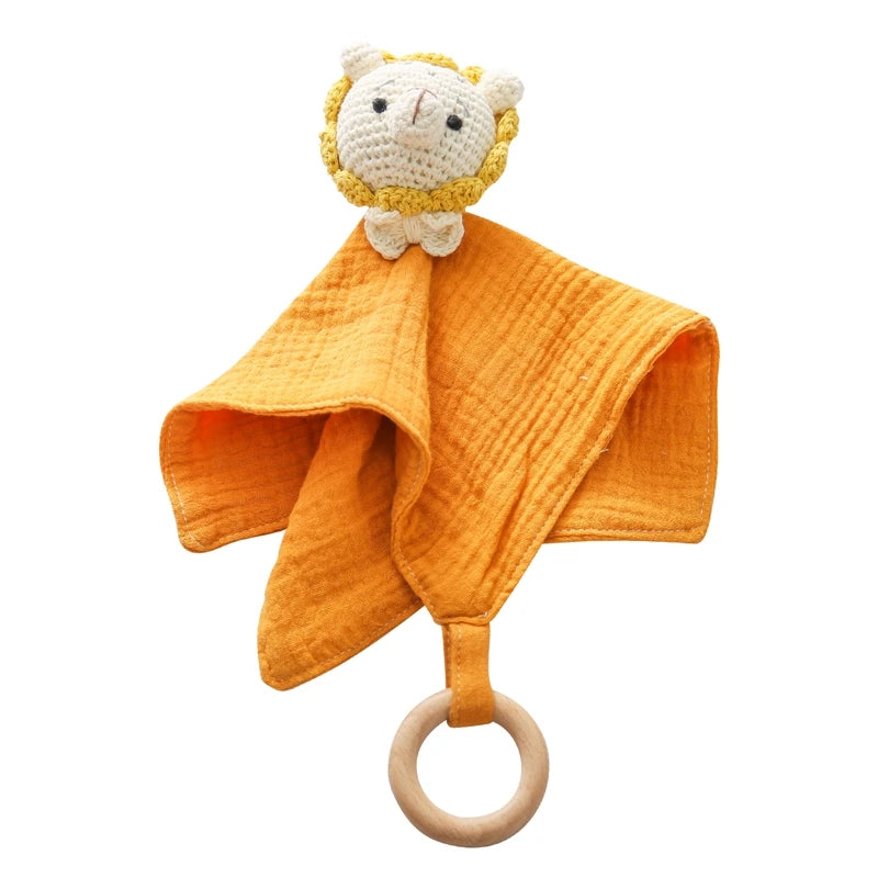 Baby Teether - Crochet Rattle & Wooden Teething Ring