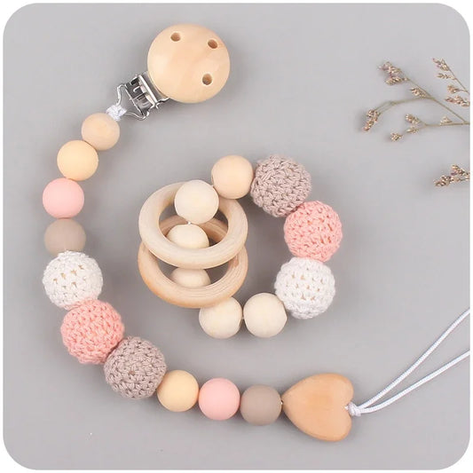 Baby Pacifier Clip & Teething Bracelet