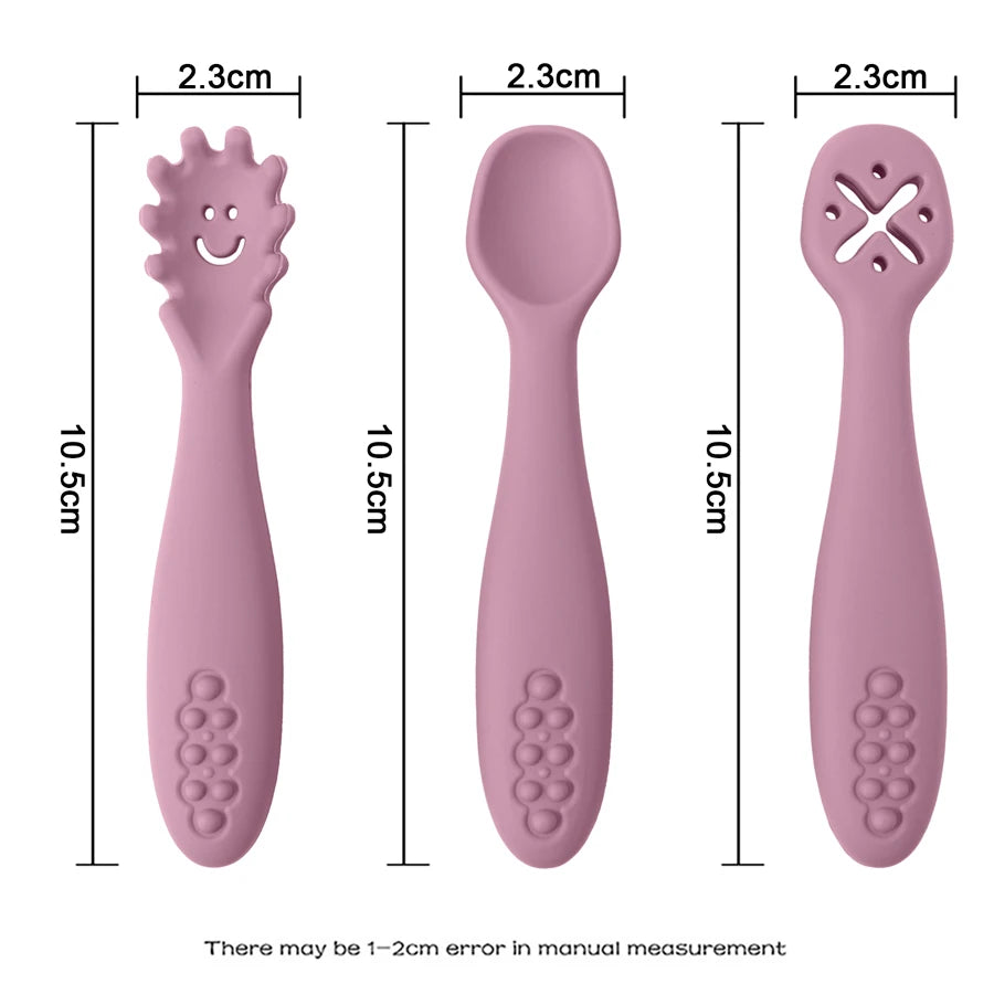 3-Piece Silicone Baby Utensils Set