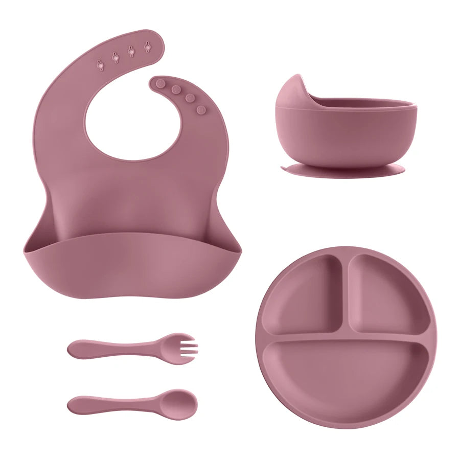 5-Piece Baby Silicone Feeding Set