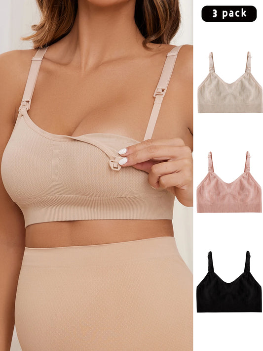 3-Piece Breastfeeding Bra Set