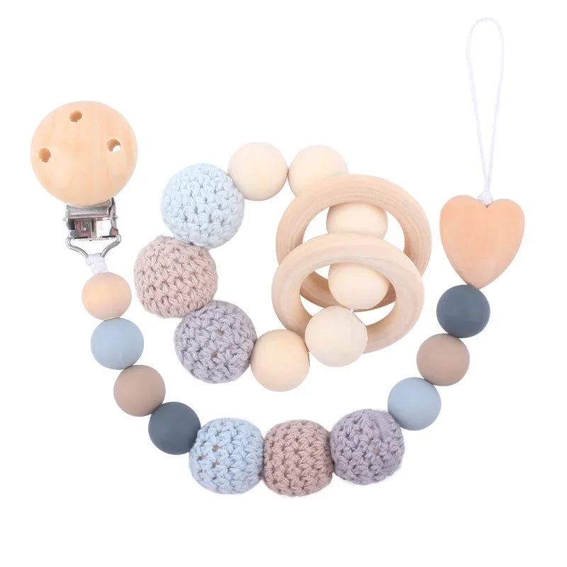 Baby Pacifier Clip & Teething Bracelet