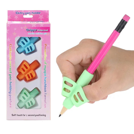 3 Piece Soft Silicone Pencil Grips – Two-Finger Writing Training & Correction Tool