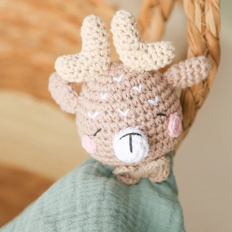 Baby Teether - Crochet Rattle & Wooden Teething Ring