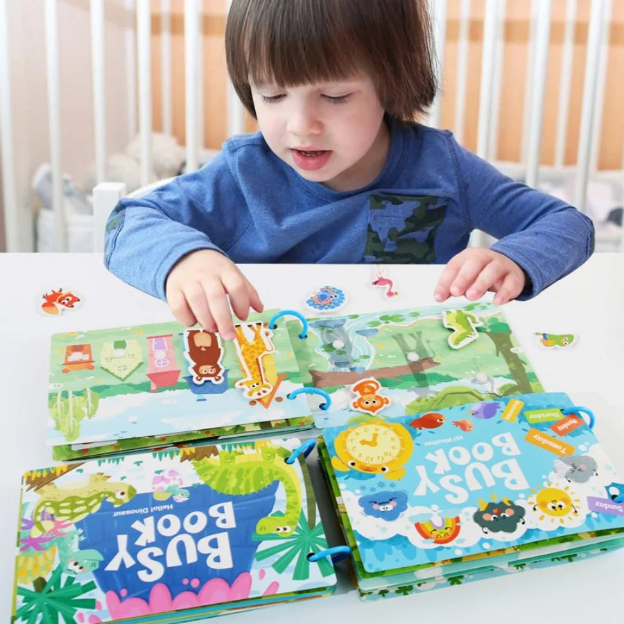 Montessori Quiet Puzzle Book – Early Learning Word Recognition & Sticker Activity (3-6 Yrs)